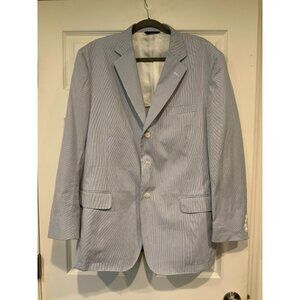 Brooks Brothers Blue & White Pinstripe 1818 Regent Blazer, Size 46R